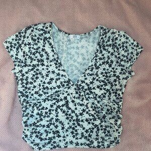White floral cropped top